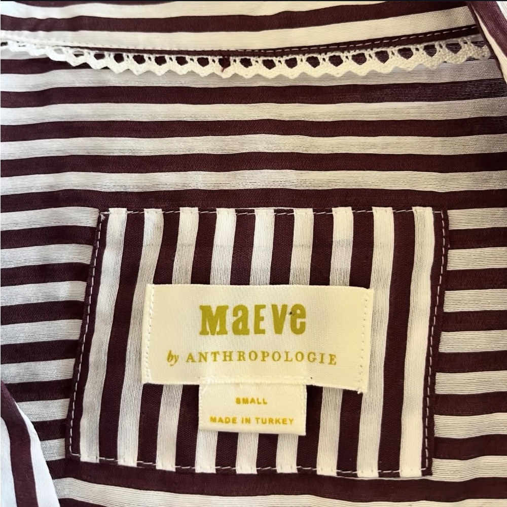 Maeve striped tie neck top size Small - Picture 7 of 12